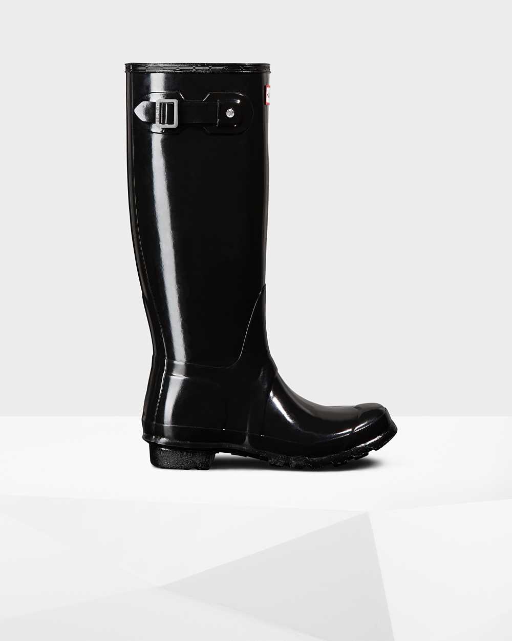 Botas De Agua Mujer - Hunter Original Tall Gloss Negras - SZLPGE-386 - Negras